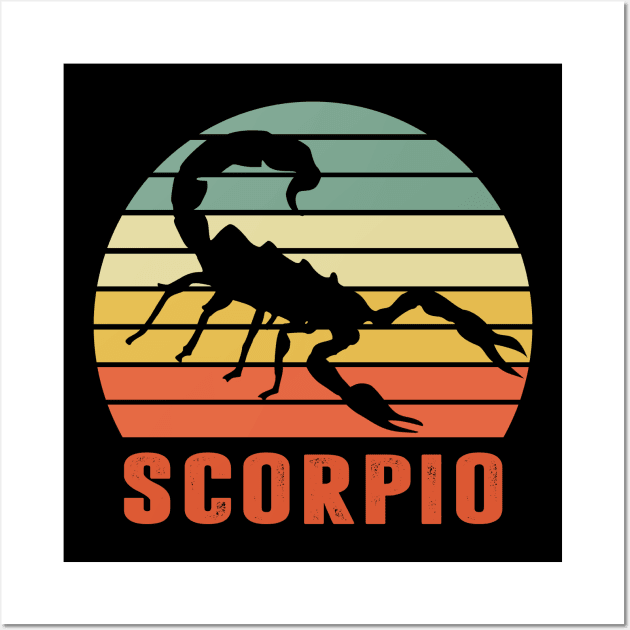 Retro Scorpio Zodiac Sign Wall Art by Korry